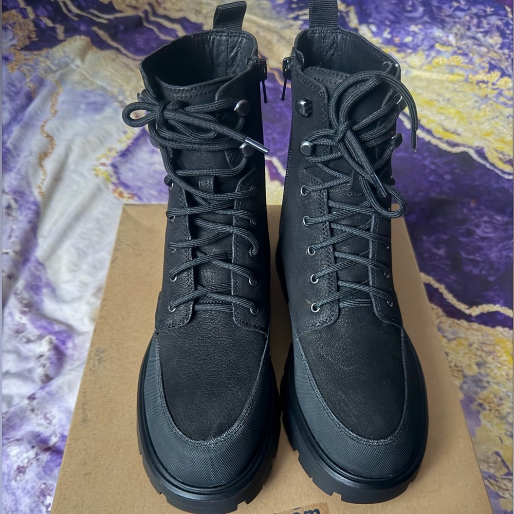 Black womens combat boots size 9 lucky brand BNWT
